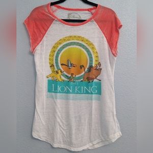 Disney Lion King Short Sleeve Raw Edge Light Weave Cotton Blend Tee Shirt